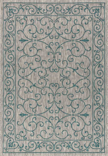 Charleston Vintage Filigree Textured Weave Indoor/outdoor Area Rug